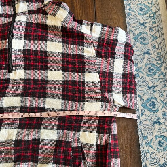 Vintage Casual Corner Plaid Hooded Quarter Zip Pullover Jacket Shacket Flannel L - Picture 8 of 9